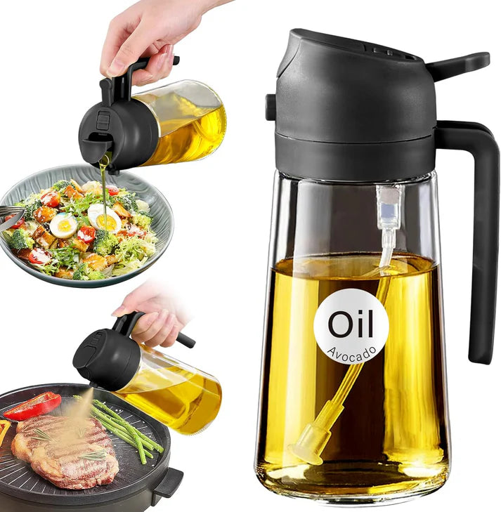 16oz/470ml Glass Olive Oil Sprayer for Cooking with Stickers