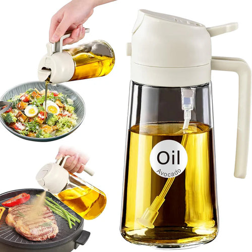 16oz/470ml Glass Olive Oil Sprayer for Cooking with Stickers
