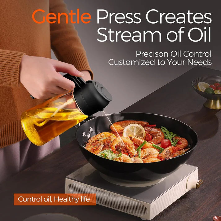 16oz/470ml Glass Olive Oil Sprayer for Cooking with Stickers